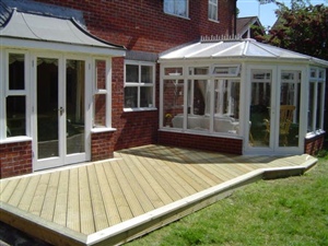 Red and White Decking